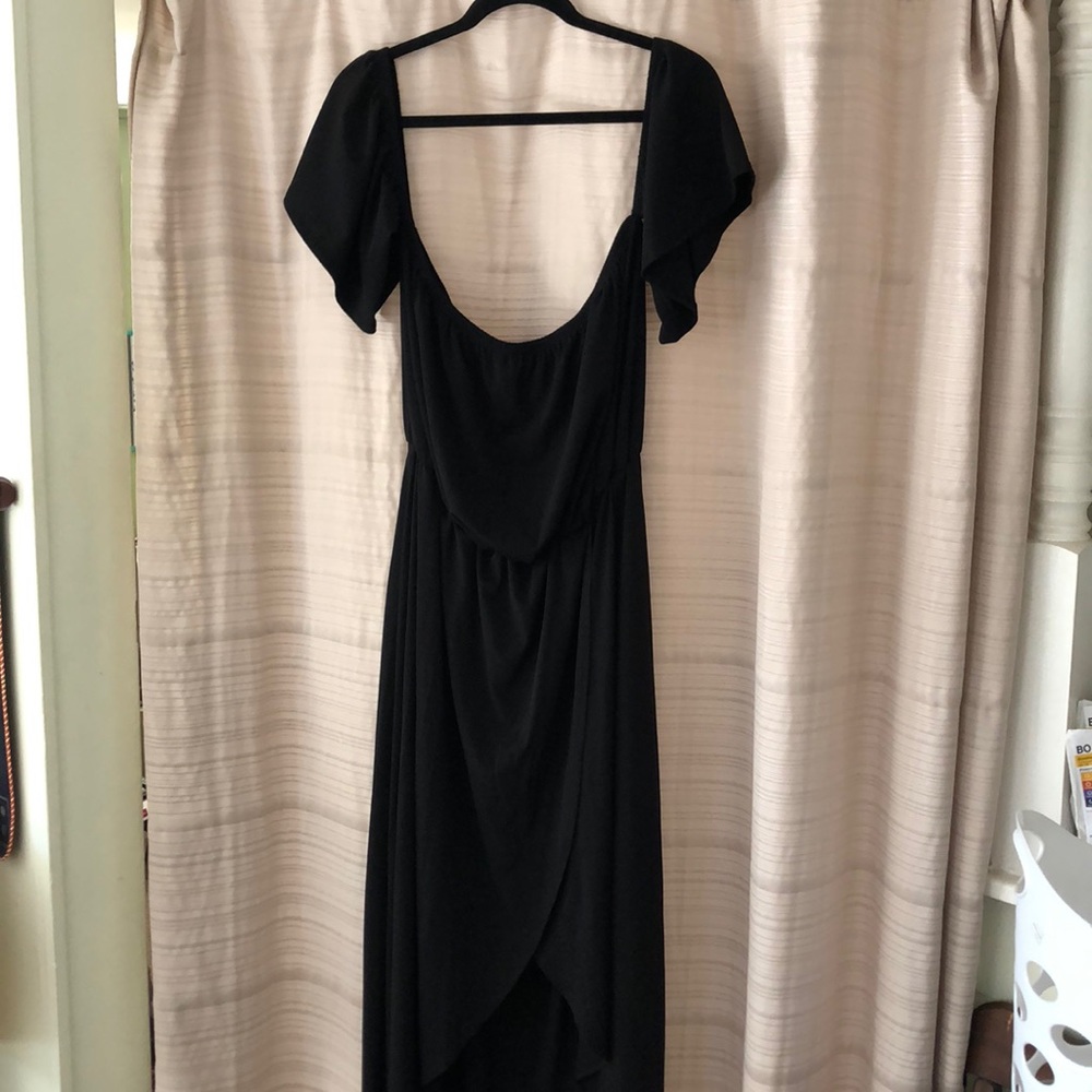 Off the shoulder high-low dress